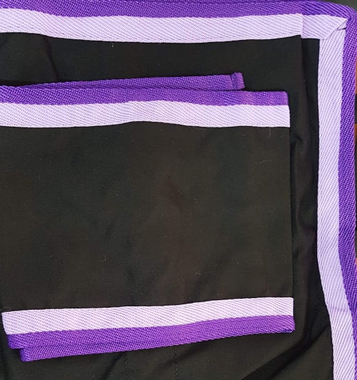 ShowStar ShowSet Hood, Rug + Tailbag - Black with Purple / Lavender trim - 2'6 - 4'6