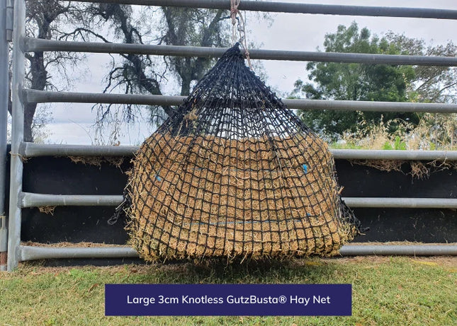 GUTZBUSTA Knotless HayNet - Large (holds 1 Bale of Hay)