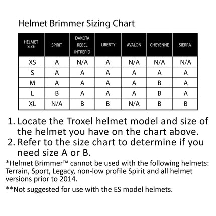 Troxel Helmet Brimmer - Size B