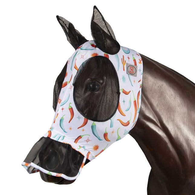 Kool Master Lycra Pull On Fly Mask with Nose Skirt - Hot to Trot