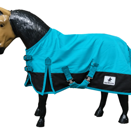 ShowStar 1680D Unfilled Rainsheet Rug Only - Teal with Black