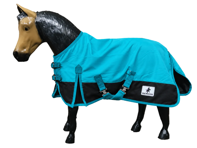 ShowStar 1680D Unfilled Rainsheet Rug Only - Teal with Black