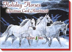 Christmas Card Pack 20 Cards - Holiday Horses Assorted Pack