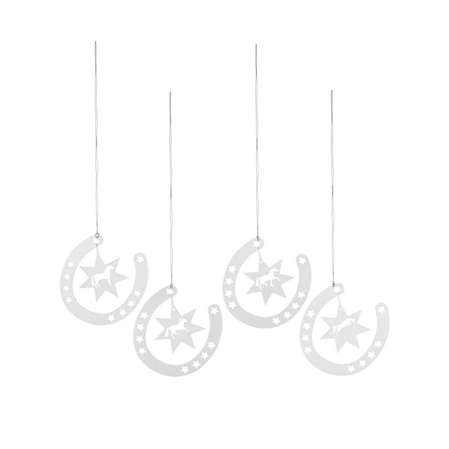 Happy Ross Horseshoe Ornaments - Silver