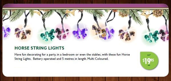 Horse String Lights 5 m Battery Operated Multi Colour