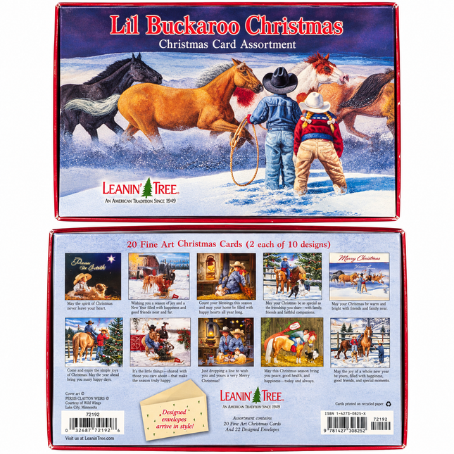 Christmas Card Pack - 20 Cards - Li'l Buckaroo Christmas Assorted Pack 2
